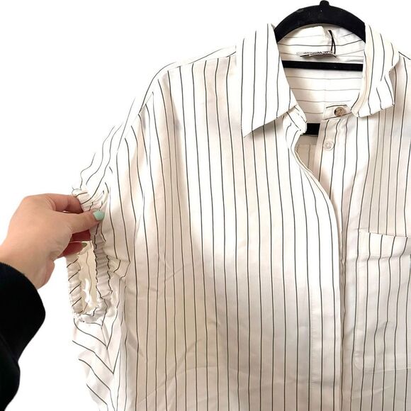 JASON WU‎ Pinstriped Button Down Top NWT Sz 4 - Picture 3 of 4